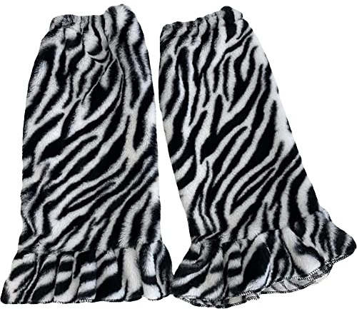 Vepoty Plüschbeinwärmer Zebra Druckbeinwärmer Langer Bein Ärmel Manschetten Fußwärmeabdeckung Für Frauen