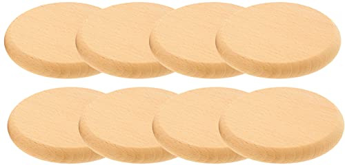 teemando® 8 X Abdeckung für Maß-Krüge & Weizengläser bis 8,4 cm Ø aus Buchenholz, Schutz vor Insekten-Stichen und Schmutz im Bier-Garten 10 cm Ø
