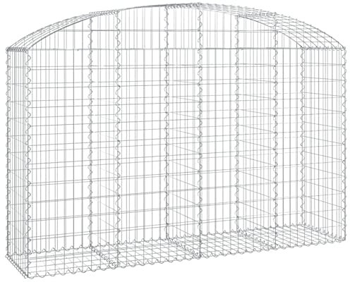 Yolola Gabione con arco alto, 200 x 50 x 120/140 cm, decorativo Fences, cestino in pietra per gabbioni rinforzato, in ferro zincato