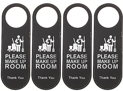 Ciieeo Letrero De Puerta Doble Cara No Molestar Y Por Favor Limpie Para Hotel Hecho De Piel Durable Tamaño 9.4X3.1 Pulgadas Ideal Para Habitaciones Bares Y Cafeterías