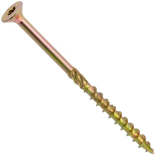 AERZETIX - C69150 - Set of 25 wood screws Ø6x100mm with milled head - with star tread Т30 - in galvanized steel - woodworking plywood chipboard melamine terrace board beam
