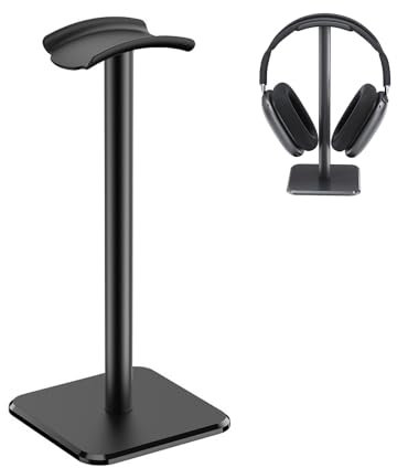 KVBUCC Black Headphone Stand - 24cm Detachable Aluminum Alloy Non-slip Gaming Headphone Stand