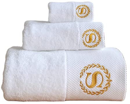 WolFum Badetücher aus weißer Baumwolle, Hotel-Club, Sauna, Schönheitssalon, individueller Name (Farbe: Weiß, Größe: 35 x 75 cm, 120 g, 1 Stück)