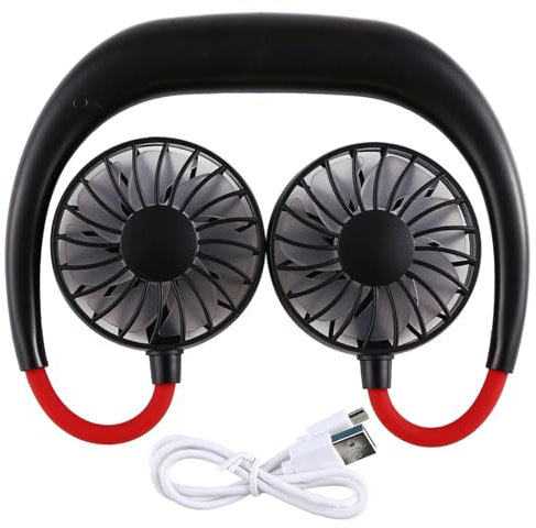 fxwtich 1 Set Mini Fan Multipurpose 7 Blades Strong Wind Mini Fan compatible with Gym Black & Red
