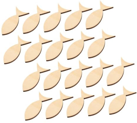 STOBOK 50stücke Fischausschnitt Aus Holz Holzausschnitte Kreativer Holzausschnitt Unfertige Fischscheiben Diy-malerei Leere Holzspäne Holzspäne Holzfischdekor Unfertige Tierholzscheiben z