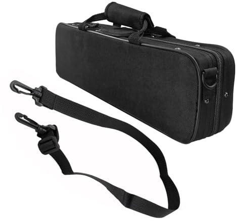 Flötenkoffer Querflöte, Flötenetui Tragetasche Koffer Oxford-Stoff Wasserdicht mit Verstellbarem Schultergurt, Flötentasche Kuriertasche zubehör Flute Zipper Case für 16 Loch Flöten