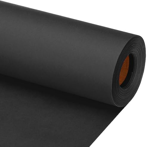 PATIKIL Zeichenpapierrolle 30cm x 20m Zeichenpapier Papierrolle Schwarz | Malpapier, Skizzenpapier, Bastelpapier, Kraftpapier, 80 g/m², Für Staffelei Malen Handwerk Geschenkverpackung