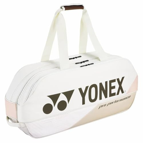 YONEX Borsa da torneo professionale, resistente, leggera, funzionale, traspirante, multi-scomparto, per attrezzi sportivi, colore: beige sabbia