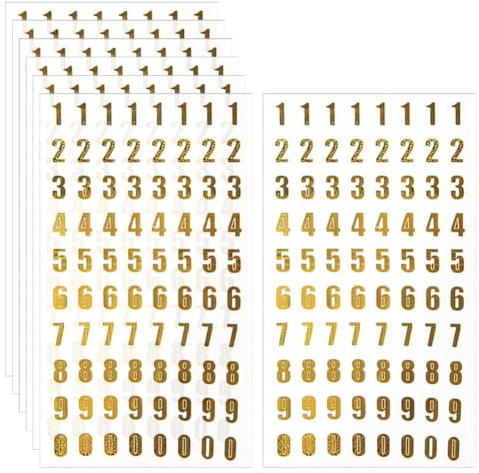 FSSTUD 560 Pcs Small Sparkle Number Stickers Self Adhesive Scrapbooking Numbers Graduation Cap Stickers Mailbox Sticker Numbers Photo Album Stickers for Home School