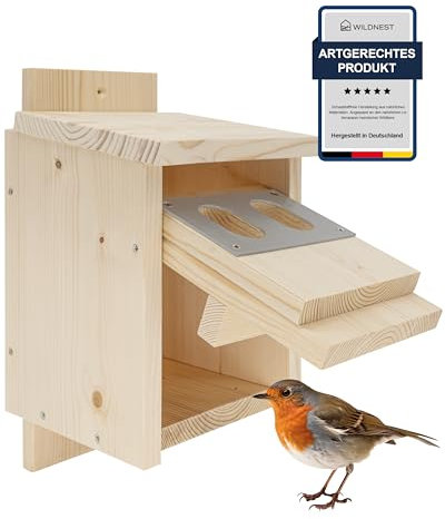 NEU! Nistkasten Rotkehlchen von Menschen mit Behinderung in Deutschland hergestellt, langlebiger Rotkehlchen Nistkasten