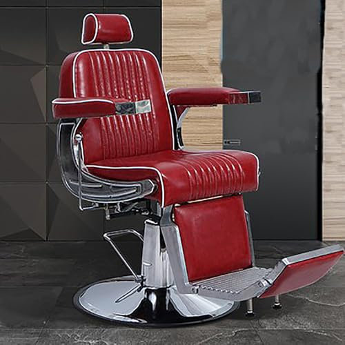 Generisch Friseurstuhl Coiffeurstuhl hydraulisch höhenverstellbar Bedienstuhl Coiffeurstuhl F Rot【YS187】