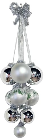 Krebs Glas Lauscha - Weihnachtsdekoration aus Glas - Glaskugel Gehänge - Ideal um Fenster oder Türen zu schmücken- Farbe: Silber - Größe: ca. 5-8 cm