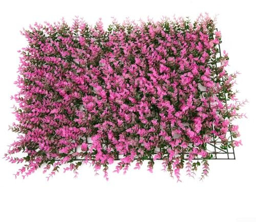 Entgoinggo Tapis de pelouse artificielle, 40 x 60 cm, plantes artificielles en plastique, haie murale, clôture, fausse herbe, pour maison, fête de mariage, décoration murale (pour rose)