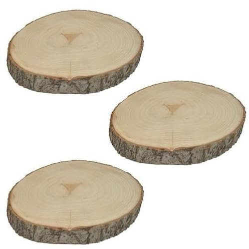 Base Rotonda in Legno d 22 h 2.5 cm Ideale per Decoupage Rustiche Vassoio Sottopiatto Progetti di Fai-da-te