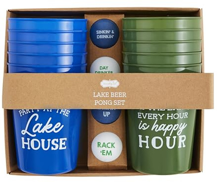 Mud Pie Lake Beer Pong Set; cup 16 oz | ball 1 1/2 dia