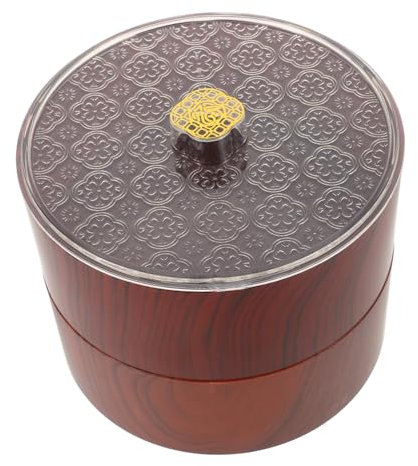 MUCKLILY Wood Grain Storage Box Compartment Snack Storage Box Dried Fruit Tray Creative Fruit Plate for Home Office Restaurant