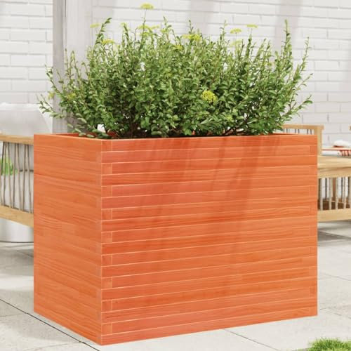 Xichuzi Pflanzkübel Wachsbraun 90x60x68,5 cm Massivholz Kiefer, Blumentopf Gross, Blumenkasten Balkon, übertopf, Pflanzkasten, Flowerpot, Kräuterbeet Für Die Küche, Vertikalbeet - 3282501