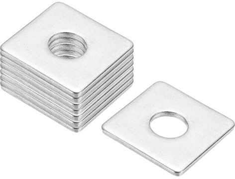 PATIKIL Arandelas Cuadradas M14x40x3mm, 8 Piezas Arandelas De Placa Cuadrada Arandelas De Soporte Cuadradas Placa De Soporte 304 Acero Inoxidable Espaciador Plano Herraje Fijador Tuerca