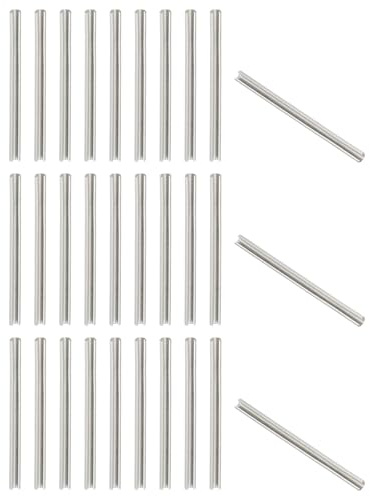 PATIKIL 50 Stück Hohlsplinte Sortiment Set, M3 x 45 mm Spannstifte Sortiment Kit, 0.6 mm dick 304 Edelstahl Sprengring Set, für Heimwerker Automobil Maschinenreparatur, Silber