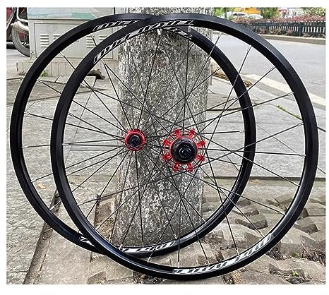 Faltrad-Laufradsatz 16/18/20 Zoll V-Bremse Abgedichtetes Lager Unterstützt 7-11 Gang Kassette Schnellspanner BMX-Laufradsatz Vorne 100mm Hinten 130mm Vorder-/Hinterrad 20/24H(Red_20inch/451)