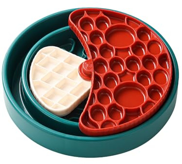 Cuenco de alimentación Lenta para Perros, Plato antiasfixia para Mascotas, comederos interactivos giratorios de 360 Grados | del estrés alimentación Saludable B0wl para Cachorros Adultos D0g