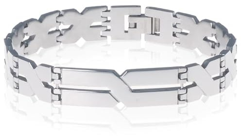 Rostfritt herrarmband kors länk silver