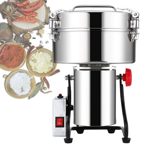 GIQKDZNUO Macinacaffè Elettrico Portatile Multifunzionale, macinacaffè Elettrico Portatile da 4500 g, macinacaffè Elettrico in Acciaio Inossidabile, Perfetto per Materiali secchi, spezie, er