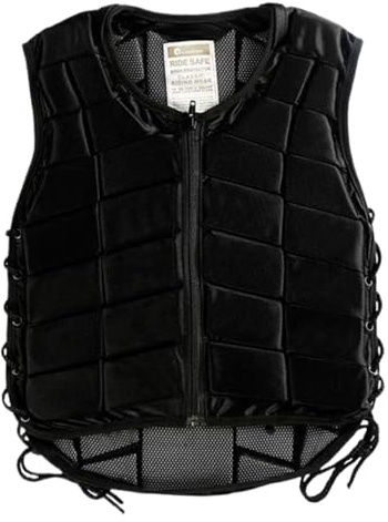 Hperu Reitweste, sichere, stoßdämpfende Panzerweste mit Reißverschluss und verstellbarem Riemen, weich und atmungsaktiv, für Damen, Jungen Mädchen