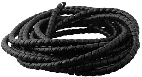 Gaine de protection en spirale en polyéthylène noir pour tuyau hydraulique, manchon de protection de câble industriel et cache-tuyau métallique pour tuyaux de 8 mm, 10 mm, 12 mm, flexible 5 m (D-12 mm