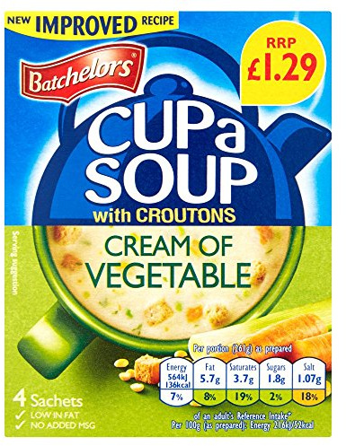 Batchelor Cup A Soup Cream Of Vegetable Pkt x 9