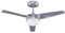 Wonderlamp Classic ventilatore da soffitto con luce E27, 13 W, grigio/bianco, 107 x 107 x 34.2 cm, ca/cc, metallo