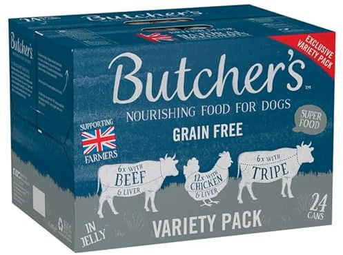 Butcher's Recipes in Jelly Dog Food Tins Variety Pack 24x400g