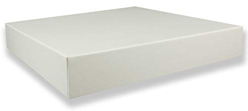 1 scatola regalo quadrata – grigio chiaro con coperchio – Dimensioni interne: 24 x 24 x 4 cm – Scatola regalo, scatola portaoggetti, scatola per foto, scatola per archivio, documenti.