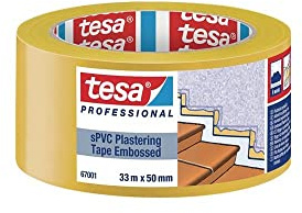 Tesa SPVC EMBOSSED 67001-00001-00 Bande adhésive de plâtrage Professional jaune (L x l) 33 m x 50 mm 1 pc(s)