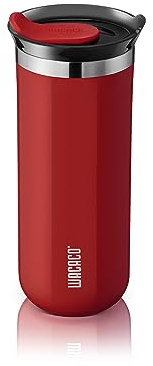 WACACO Octaroma Grande Mug Isotherme Café, 15 fl oz (435ml), Mug de Voyage en Acier Inoxydable à Double Paroi avec Couvercle à Boire, Rouge