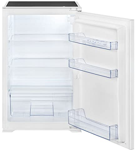 Bomann VSE 7804.1 Réfrigérateur encastrable complet - Capacité utile de 129 l - Réglage en continu de la température - Éclairage intérieur LED - Modèle de porte coulissante - Blanc