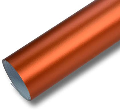 Neoxxim 8.8€/m2 /m Premium Auto-Folie Chrom Matt Kupfer Orange 100 x 150 cm blasenfrei mit Luftkanälen Klebefolie Selbstklebefolie selbstklebend flexibel