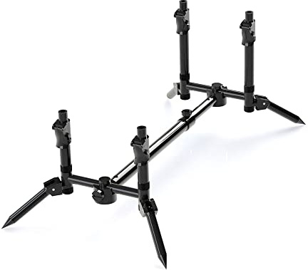 Sonik Xtractor Rod Pod 2 oder 3 Ruten inkl. Transporttasche - Rutenauflage für Karpfenangeler in Schwarz - Kompaktes Aluminium Pod zum Angeln auf Karpfen (2er)