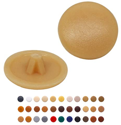 (Pack of 50 pcs) Pozi Screw Cover Caps 12 mm Diameter, Pozidriv Head Clip On Plastic Covers, Furniture Decorative Cap (50, Beige S4)