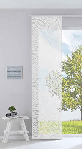 Gardinenbox Moderner Flächenvorhang Raumtrenner Schiebegardine »Regio« HxB 245x60 cm Weiß aus hochwertigem Ausbrenner-Stoff mit Paneelwagen Beschwerungsstange, 85614