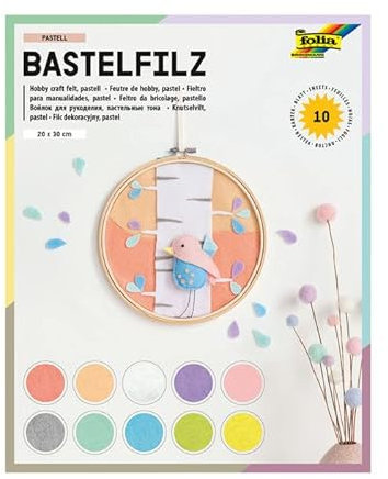 PAINT IT EASY NEU Bastelfilz-Set, Pastellfarben, 10 Bogen, 20 x 30 cm, 150 g/m²