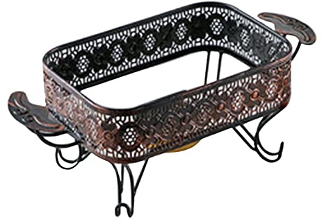 LOVIVER Grille à rôtir en Fer pour rôtissoire à Poisson avec décoration de Sculpture Accessoires en matériau Taille 27,5x18,5x16cm