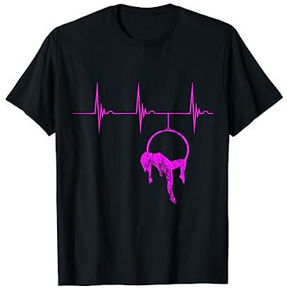 Aerial Hoop Luftakrobatin Herzschlag EKG Puls Luftakrobatik T-Shirt