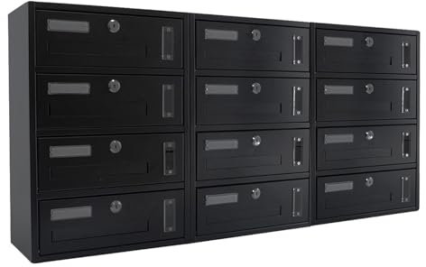 La zappa Cassetta postale condominiale da muro buca lettere componibile Made in Italy (Antracite, 12 Posti)