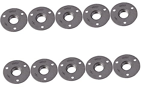 DOITOOL 10 Bridas de Piso Roscadas de Hierro para Montaje en Pared, Alta Resistencia y Plasticidad, Ideales para Muebles Industriales