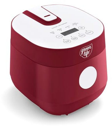 GreenLife - Olla de arroz digital, 2 tazas de arroz sin cocinar/4 cocidos, sin PFAS y PFOA, cerámica extraíble apta para lavaplatos, cocina saludable, ajustes preestablecidos automáticos y mantener el