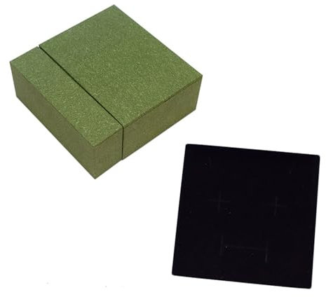 3D-Schweberahmen Kreative Papier Karte Schmuck Box Einfarbig Ring Ohrringe Anhänger Lagerung Box PE Film Suspension Schmuck Verpackung Papier Box(Color:Green-with sponge)