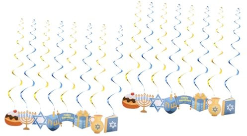 KITANDOVE 60stücke Teiliges Hanukkah Spiral Dekorationen Hängende Ornamente Für Festliche Feiern Hanukkah Party Supplies Für Fröhliche Atmosphäre