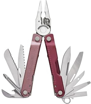 Leatherman Rebar Mehrzweckzange Heathered Cranberry | 17 Werkzeuge für Heimwerker und Camping
