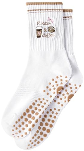 Yawlsow Pilates Stoppersocken für Damen Yoga Rutschfeste Grip Socken Niedlich Reformer Pilates Antirutsch Socken mit Noppen für Ballett Barre Tanz Trampolin Krankenhaus Fitness Zuhause